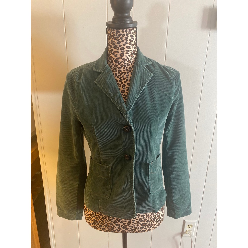 GAP Stretch Vintage Corduroy Y2K Blazer Jacket Forest Green Women's‎ Size 1